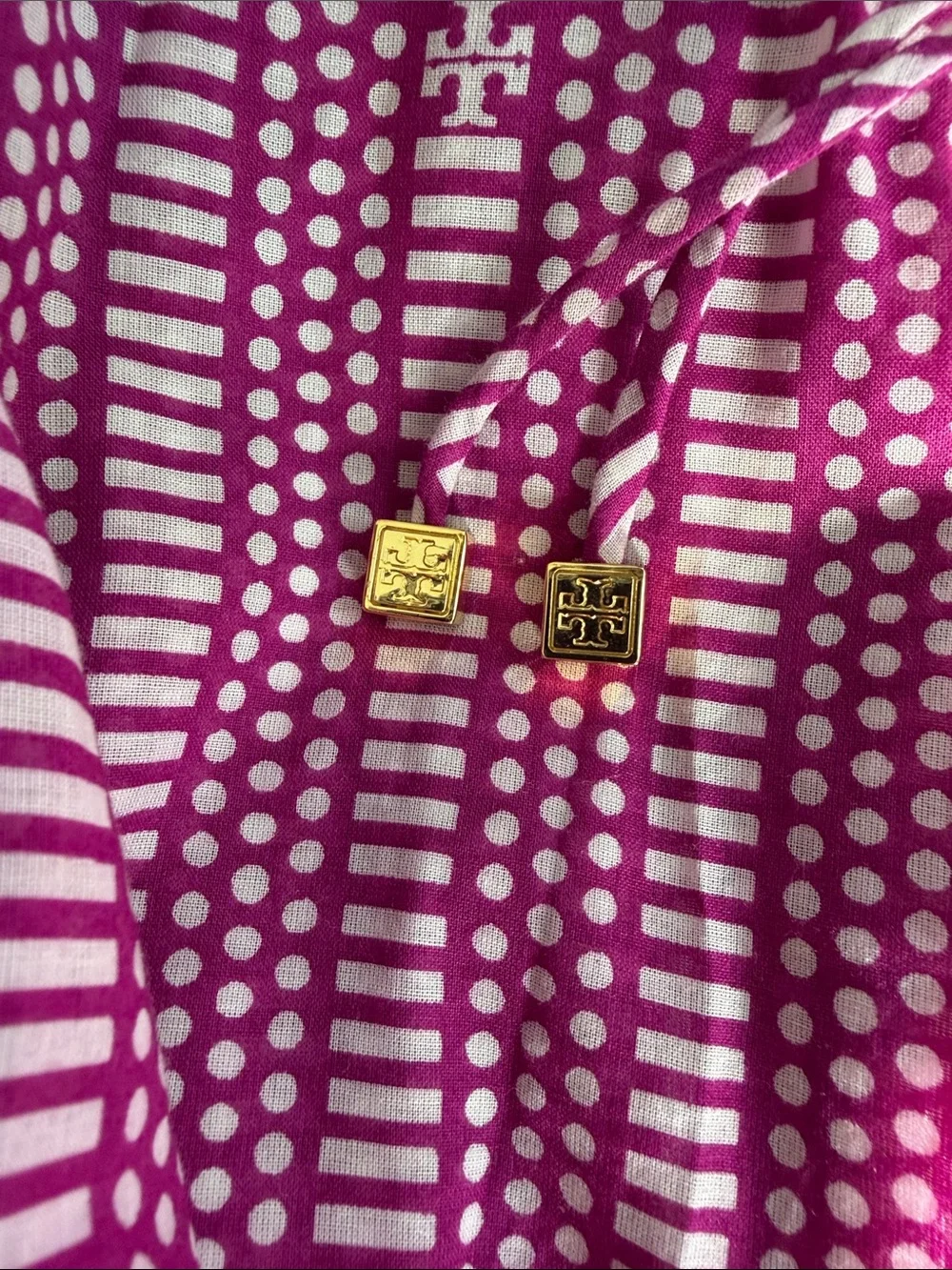 Tory Burch Magenta Geometric Drawstring Cover Up